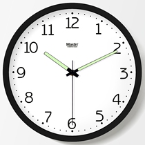 Medin clock and clock living room mute black and white digital pastoral art creative luminous resin quartz clock C714