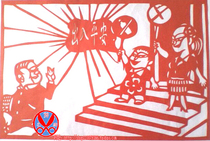 Customized safety paper-cutting fire traffic production safety paper-cutting traditional art paper-cut window flowers pure handmade