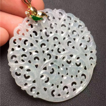 Myanmar natural A goods jade ice species characteristic pendant jade delicate moisture belt certificate KX006