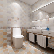 American pastoral style kitchen bathroom non-slip floor tiles Toilet toilet bathroom Nordic color wall tiles