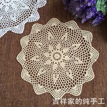 Handcrafted Crochet Hook Flowers Foreign Trade Pure Cotton Dining Mat Shooting Props 40CMins Wind India Dreamnet Customize