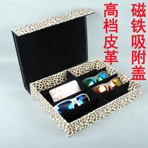  Special price leather glasses storage box 8-grid sunglasses display box Multi-grid large sunglasses finishing box South Korea