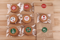 merry Christmas Christmas red green round closure sticker snowflake snowman 3 7cm18