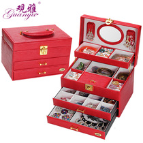  Jewelry box Princess Korean European style with lock dressing box storage jewelry box Jewelry makeup storage box