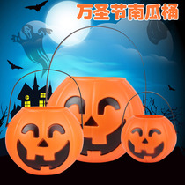 Halloween Luminous Pumpkin Barrel Props Hand Pumpkin Jars Candy Gifts Barrel Ghost Festival Decorations