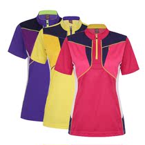 Summer Korean ladies outdoor sports quick-drying clothes quick-drying color stand collar T-shirt sweat and breathable