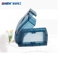 Ruihe 86 wall power switch socket blue transparent waterproof box bathroom balcony rainproof splashproof box