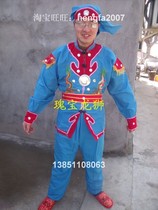 Treasure dragon and lion dance Dragon Lion Dance Dragon Lantern social Fire props: blue embroidered dragon dragon dance costume with heart protection mirror