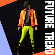 Exclusive ] Nightclub male singer DSDJ Right Zhilong GD Orange Reflective Bar performing clothes accessories