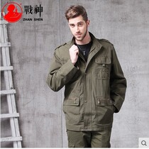 Outdoor submachine clothes mens new spring and autumn M65 wind clothes pure cotton anti-scraping medium long and multi-pocket tooling jacket field clothes