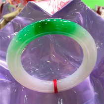 Jade bracelet ice seed Green Burma natural Old Pit with certificate jade bracelet round strip female jade bracelet high-grade