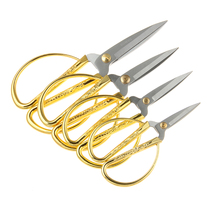 Stainless steel paper cutters window grilles special pointed scissors small mini dragon and Phoenix gold scissors ribbon-cutting opening household scissors