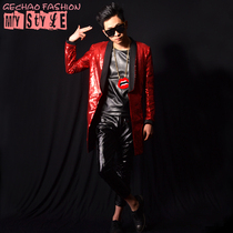 Exclusive ] Nightclub male singer DSDJ Right Zhilong GD red film in the long suit bar performance clothing accessories