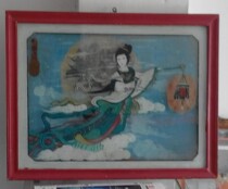 Old glass painting in the 60s and 70s old glass painting in the moonlight old painting in the moonlight painting in the immortal figures collecting the old