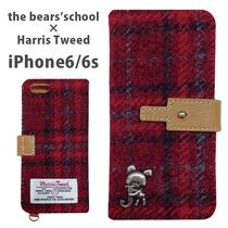 Japanese direct delivery iPhone6 6s retro British cute bear mobile phone case flap nylon protective leather case