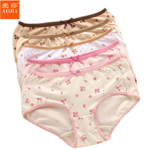 2 boxed Aisha panties ladies cotton elastic cotton breathable comfortable printed low waist boxer pants