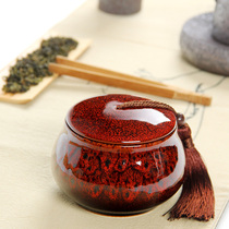 Mingfeng tea set ceramic tea pot kiln glaze gourd tea jar Jun kiln tea tank storage tank porcelain sealing tank