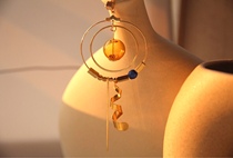 Current edition Self-leaving design Color hollow glass bead Bubble Equations Geometric Round Earrings Earrings