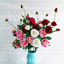 Manufacturer Direct Sales New Products High Branches Landing Suede Bouquets Rose Wedding Fake Flowers Wedding Roses Bouquet Emulation Bouquet of bouquets