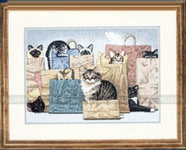 Cross stitch electronic image redraw source file-DIM-13662 Bag ladies handbag cat
