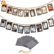 10PCS set DIY Photo Frame Wooden Clip Praper Picture Holder F