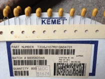 Imported original plate KEMET bile capacitor 10V 107M