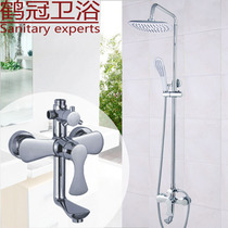 Luxury bathroom lifting shower large three-stage shower set rain shower full copper cold and hot water three outlets
