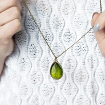 Lithuanian designer Sandra Magic jewelry_Leaf veins 丨 Leafy drop necklace Sweater chain spot