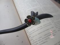  Spike retro classical natural ebony jade jade leaf small flower hairpin plate hairpin full 38 yuan