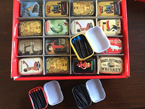 Boutique tinplate box match color box display box packaging small medicine box iron box Black pole match