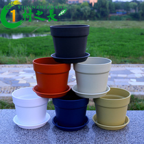 Eco-friendly plastic flowerpot thickened green rosea balcony Creative Imitation ceramic Garen pot flowerpot plastic wholesale