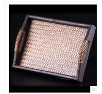 Pure Thai Imported Wood Bamboo Woven Rattan Trays Spa Supplies Trays Fruit Pan Beauty Yard Trays