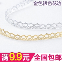 Golden Onion Thread Golden Thread Puppy Tooth Hollowed-out Lace Accessories Curtain Wedding Celebration Gift Decoration Silver Spring Onion Lace Lace Lace