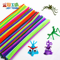 100 colored hairy roots hairy strips twisted sticks diy handmade material kindergarten children Students Creative