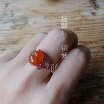 (ten Cuxuan-inlaid) 18K rose gold emerald Emerald Gourd Ring Inlay Details Stay Tucked