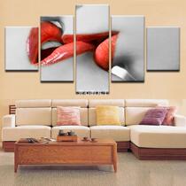 HD Prints Wall Art Modular Canvas Poster Sexy Red Lips Kiss