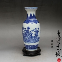 Jingdezhen Ceramic Green Flower Porcelain Octaxian Oversea Vase Living Room Home Vase Collection Swing Piece Bou Shelf Decoration