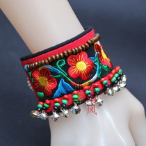 Yunnan ethnic style pure handmade bracelet fabric embroidered wide bracelet bracelet bracelet national characteristic jewelry gift