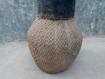 Folk collection hand weaving willow vine shell grain dough wallet basket cabinet display old objects packed old