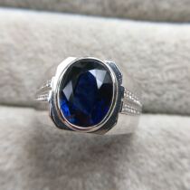 18k gold natural sapphire mens ring cp130098