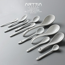 Art JIA simple fashion Spoon white ceramic tableware Spoon soup spoon home Spoon restaurant coffee spoon