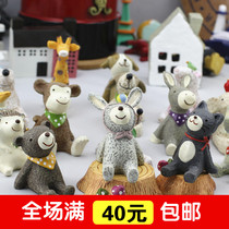 Creative Zakka Grocery Resin Pendulum Pieces Handicraft Look Up Sky Small Animal Home Shooting Props