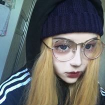 The secret artifact to modify the face shape-Sven clean and simple design Gold silk flat light makeup student glasses