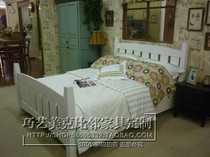 American country bed Mediterranean bed single bed double bed pastoral solid wood bed adjacent country bed can be customized