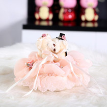 Pink Princess Wedding Couple Bear Rest Heart Wedding Supplies Newcomer Exchange Ring Props
