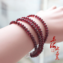 Natural Garnet multi-ring bracelet wine red garnet bracelet beauty beauty beauty woman stone four Circle crystal bracelet