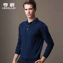 T-shirt mens long sleeves solid color middle-aged business lapel polo shirt middle-aged and elderly dad dress mens spring clothes