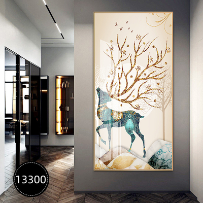 Fulu Xinglong entrance entrance decorative painting new Chinese corridor end mural painting