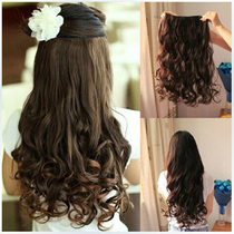 One-piece five-card wigs Curly hair Womens wigs Long curly hair Big waves Fluffy realistic incognito hair extensions