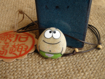 Hand-painted pie big star sweater chain necklace pendant Stone fun tribe original hand-painted stone painting
